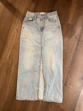 Universal Thread Light Blue Denim Maxi Skirt-Jeans with Front Slit